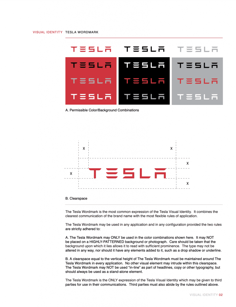 manual de identidad corporativa de Tesla