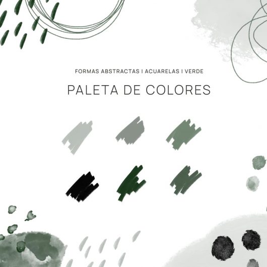 Formas abstractas estilo acuarela | Elementos Gráficos paleta de color verde